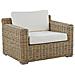 Set Di 2 Poltrone Da Giardino Rattan Marrone Chiaro Cuscini Bianco Crema Ardea - Foto miniatura 11
