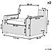 Set Di 2 Poltrone Da Giardino Rattan Marrone Chiaro Cuscini Bianco Crema Ardea - Foto miniatura 9