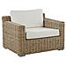 Set Di 2 Poltrone Da Giardino Rattan Marrone Chiaro Cuscini Bianco Crema Ardea - Foto miniatura 6