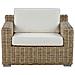 Set Di 2 Poltrone Da Giardino Rattan Marrone Chiaro Cuscini Bianco Crema Ardea - Foto miniatura 18