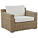 Set Di 2 Poltrone Da Giardino Rattan Marrone Chiaro Cuscini Bianco Crema Ardea - Foto miniatura 5