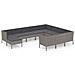 Set Divani Da Giardino 11 Pz Con Cuscini In Polyrattan Grigio - Foto miniatura 2
