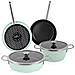 Nordic Verde Set Di Pentole Induzione 6-piece Antiaderente Casseruoli, Padelle Design Vintage Verde - Foto miniatura 1