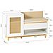 Scarpiera In Rattan Da Ingresso, Scarpiera Con Vano Contenitore, Scarpiera Decorativa Portascarpe Con Panca In Legno, 100x35x60cm Fsr128-w - Foto miniatura 2
