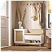 Scarpiera In Rattan Da Ingresso, Scarpiera Con Vano Contenitore, Scarpiera Decorativa Portascarpe Con Panca In Legno, 100x35x60cm Fsr128-w - Foto miniatura 7