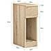 Comodino Con Cassetto Per Letto A Molle 20x60x35 Cm Naturale Fbt111-n - Foto miniatura 5