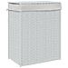 Cesto Portabiancheria Coperchio Bianco 46x33x60 Cm Polyrattan - Foto miniatura 2