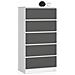 Cassettiera K60, 5 cassetti, 60x40x121 cm, Colore Bianco e Grigio Grafite - Foto miniatura 1