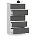 Cassettiera K60, 5 cassetti, 60x40x121 cm, Colore Bianco e Grigio Grafite - Foto miniatura 2