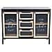 Mobile Credenza Madia Da Interno Bar Pub Interamente In Ferro Con 2 Ante Laterali E 3 Cassetti Centrali In Legno Linea Industrial - Foto miniatura 4
