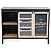 Mobile Credenza Madia Da Interno Bar Pub Interamente In Ferro Con 2 Ante Laterali E 3 Cassetti Centrali In Legno Linea Industrial - Foto miniatura 6