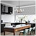 Lampadario Contemporaneo Kimrose Acciaio Nichel Lucido Vetro 6 Luci E14 - Foto miniatura 5