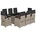 Set Pranzo Da Giardino 9pz Con Cuscini Grigio Chiaro Polyrattan - Foto miniatura 2