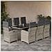 Set Pranzo Da Giardino 9pz Con Cuscini Grigio Chiaro Polyrattan - Foto miniatura 1