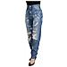 Jeans In Denim Strappato Di Cotone Lavato Blu - It36-xxs - Foto miniatura 2