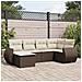 Set Divano Da Giardino 6 Pz Con Cuscini Marrone In Polyrattan - Foto miniatura 1