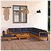 Lusso Casadino -  Set Divani Giardino 9 Posti Cuscini Grigi Scuro Massello Acacia - Foto miniatura 8