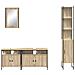 Set di mobili per il bagno con lo scaffale 4 pcs rovere sonoma - Foto miniatura 9
