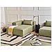 Chaise Longue Versione Destra Brande Tessuto Verde Chiaro - Foto miniatura 1