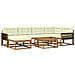 Set di divani da esterno con cuscino 7 pcs Naturale e Crema - Foto miniatura 1