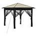Gazebo con 4 Pareti 2,6 x 2,6 m Crema e Antracite - Foto miniatura 1