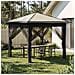 Gazebo con 4 Pareti 2,6 x 2,6 m Crema e Antracite - Foto miniatura 2