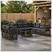 Set Divano da Giardino 10 pz Grigio polyrattan - Foto miniatura 9