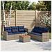 Set di divani 8 pz Grigio e Blu Navy Rattan sintetico e Acciaio - Foto miniatura 4
