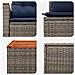 Set di divani 8 pz Grigio e Blu Navy Rattan sintetico e Acciaio - Foto miniatura 8