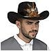 Cappello da cowboy marrone con piume 59 cm - Foto miniatura 1