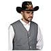 Cappello da cowboy marrone con piume 59 cm - Foto miniatura 2