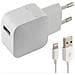 Caricabatterie Da Parete + Cavo Lightning Mfi Usb 1 M 100-240 V 5 V 2,4 A Bianco - Foto miniatura 1