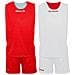 Kit Double - Completino Da Basket Reversibile Di Maglia Smanicata E Pantaloncino Di Colore Rosso / bianco Taglia 3xs - Foto miniatura 1