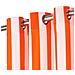 Tende E Anelli Metallo 2 Pz Tessuto 140x225cm Arancio A Strisce - Foto miniatura 3