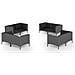 Set Divani Giardino 8 Pz Con Cuscini In Polyrattan Grigio Scuro - Foto miniatura 2