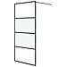 Parete Doccia Walk In Nera 90x195 Cm Vetro Semi Smerigliato Esg - Foto miniatura 2