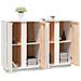 Credenza Bianca 120x35x80 Cm In Legno Massello Di Pino - Foto miniatura 8