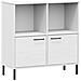 Libreria Gambe Metallo Bianco 90x35x90,5 Cm Legno Massello Oslo - Foto miniatura 2