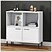 Libreria Gambe Metallo Bianco 90x35x90,5 Cm Legno Massello Oslo - Foto miniatura 1