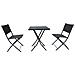 Set Wrb015 Tavolo E Sedie Pieghevoli Rattan Nero - Foto miniatura 1