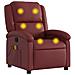 Poltrona Massaggiante Reclinabile Rosso Vino In Similpelle - Foto miniatura 1
