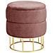 Pouf rotonda in velluto ELZA, Colore Rosa - Foto miniatura 1