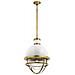 Sospensione Contemporanea Tollis Acciaio Ottone Naturale Bianco Grande Luce E27 - Foto miniatura 1