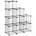 Mobile Libreria Salvaspazio, 9 Cubi In Rete Con Pannelli In Acciaio E Pp, 35x35x35 Cm, Nero - Foto miniatura 1