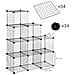 Mobile Libreria Salvaspazio, 9 Cubi In Rete Con Pannelli In Acciaio E Pp, 35x35x35 Cm, Nero - Foto miniatura 6