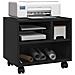 Mobile Porta Stampante a 2 Livelli con 3 Scomparti e Ruote per Ufficio e Studio 40x30x36 cm Nero - Foto miniatura 1