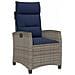 Sedia Reclinabile da Giardino con Tavolino Grigio Polyrattan - Foto miniatura 1