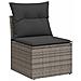 Set Divano Da Giardino 9 Pz Con Cuscini Grigio In Polyrattan - Foto miniatura 3