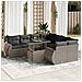 Set Divano Da Giardino 9 Pz Con Cuscini Grigio In Polyrattan - Foto miniatura 1