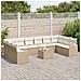 Set di divani da giardino  da 11 pezzi con cuscini in rattan poliestere marrone, Divano da giardino  da 2 posti con cuscini in rattan poliestere beige - Foto miniatura 3